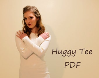 T-shirt Sewing Pattern; Tight fitting stretchy knit Tee shirt ; Body hugging Tee shirt ;PDF Sewing Patterns
