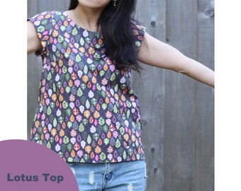 Easy Cute Top, Short Sleeve Top, Sleeveless, Woven Tee, PDF Pattern