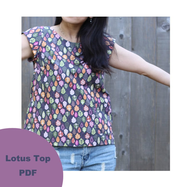 Easy Cute Top, Short Sleeve Top, Sleeveless, Woven Tee, PDF Pattern image 1