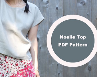 Easy Cute Top, Drop Shoulder Top, Sleeveless, Woven Tee, PDF Pattern, Loose Top