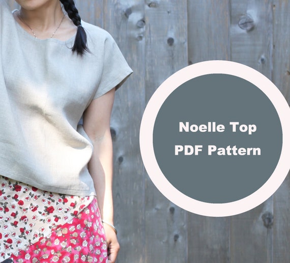 Easy Cute Top, Drop Shoulder Top, Sleeveless, Woven Tee, PDF Pattern, Loose Top