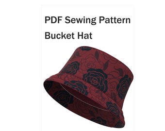 bucket hat Sewing Pattern; Instant PDF ,hat; easy hat; PDF Sewing Patterns, easy sewing! Knit or woven.