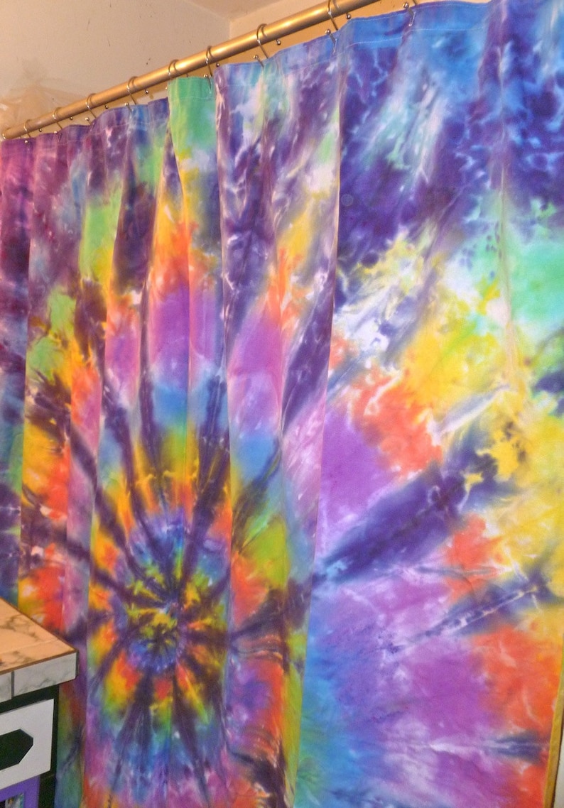 Tie Dyed Shower Curtain Custom Made for your BathroomYou Etsy