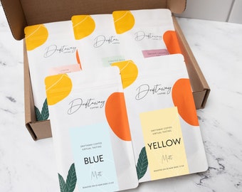 Mystery World Coffee Sampler, Whole Beans & Ground Coffee, Eco-friendly and Sustainable, Coffee Lovers Gift, Fresh and Single Origin