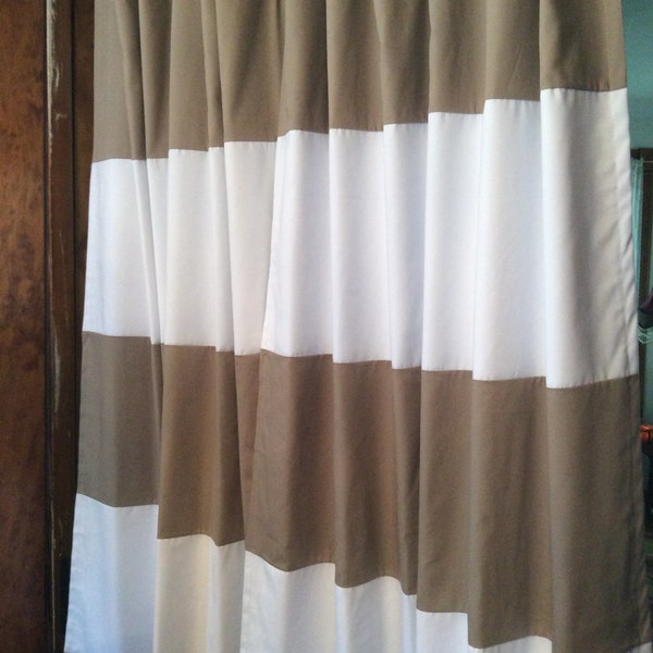 Design your Own Horizontal Wide Striped Curtain Panels (set of 2)-  Blackout Lining