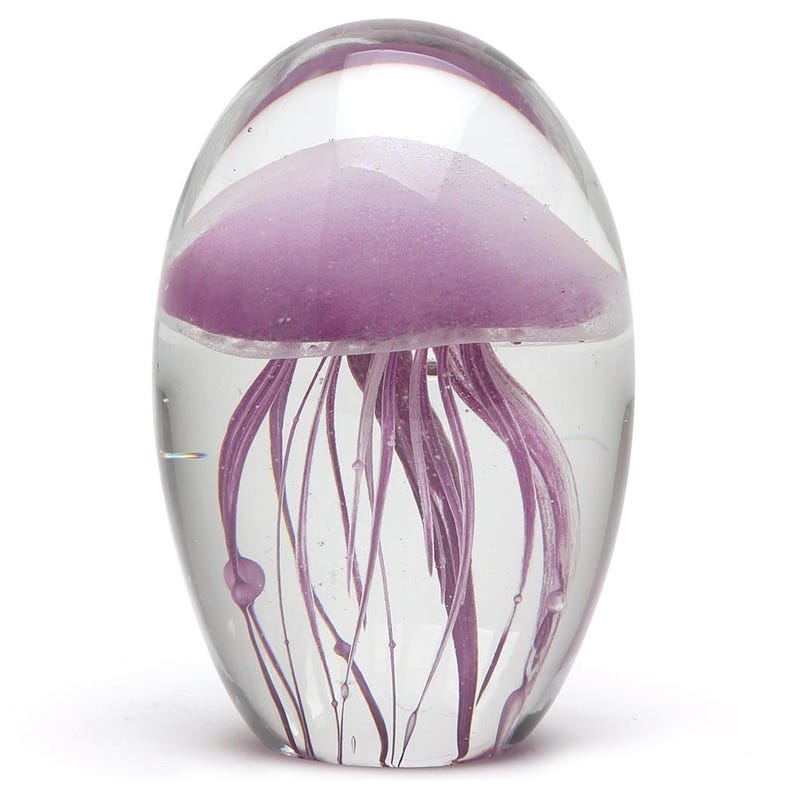 Handcrafted Glass Jellyfish Glow in the Dark Paperweight - Etsy
