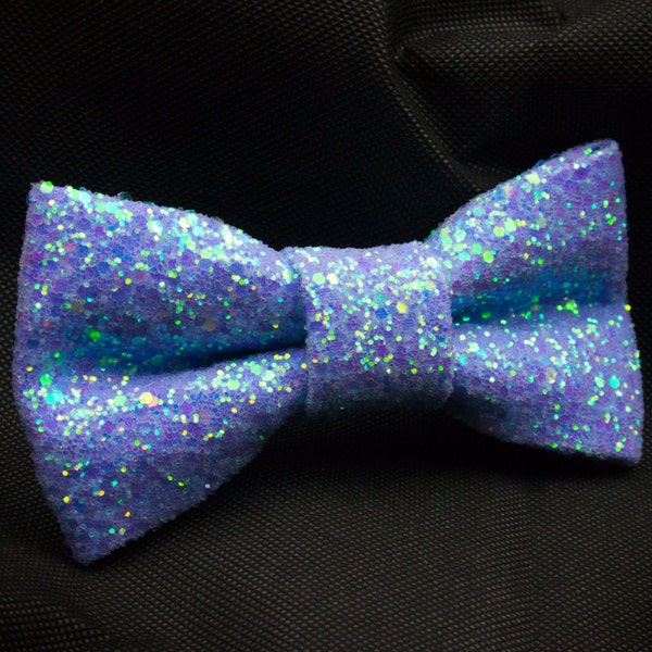 Frosted Lilac Super Shiny Glitter Encrusted Bow Tie  "Fairy Dust"