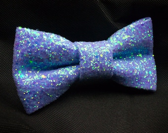 Frosted Lilac Super Shiny Glitter Encrusted Bow Tie  "Fairy Dust"