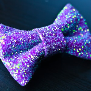 Iridescent Lavender Super Shiny Glitter Encrusted Bow Tie
