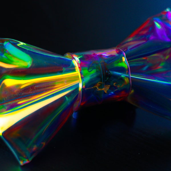 Iridescent Clear Vinyl Bow Tie