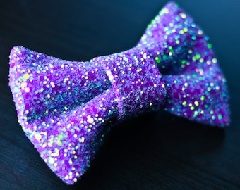 Iridescent Lavender Super Shiny Glitter Encrusted Bow Tie