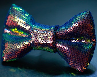 Copper, Bronze, Rose Gold Iridescent Sequin Bow tie