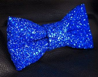 Electric Blue Super Shiny Glitter Encrusted Bow Tie "Electra"