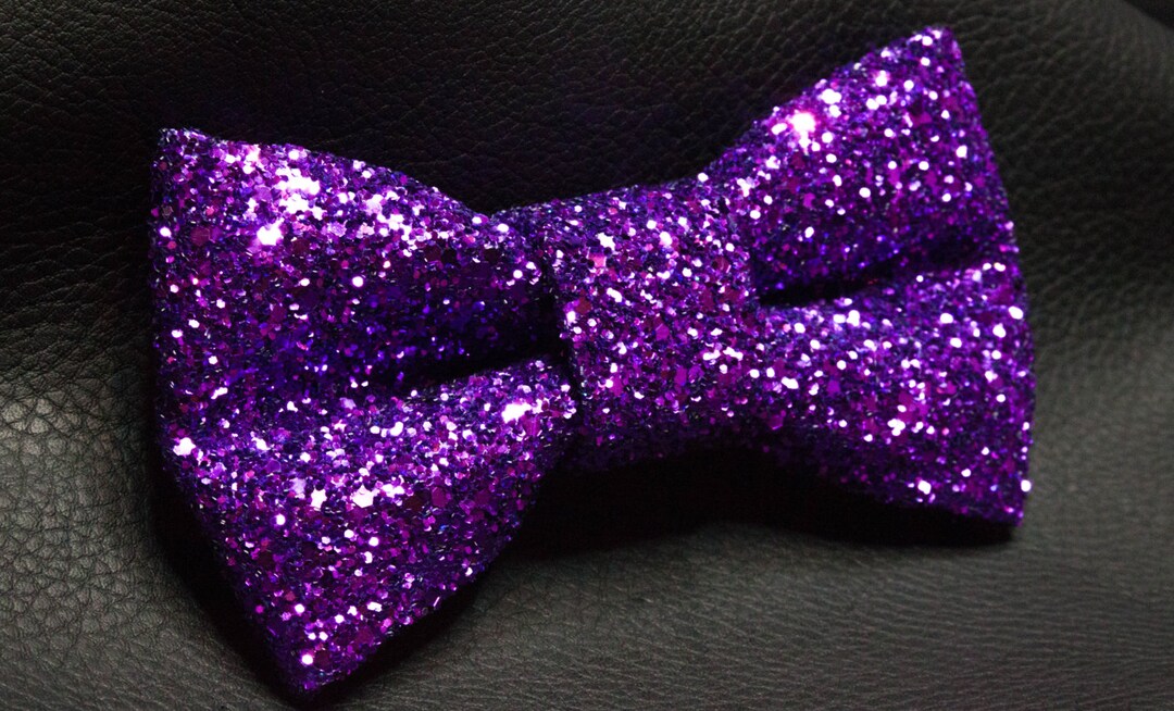 purple sparkly bow tie