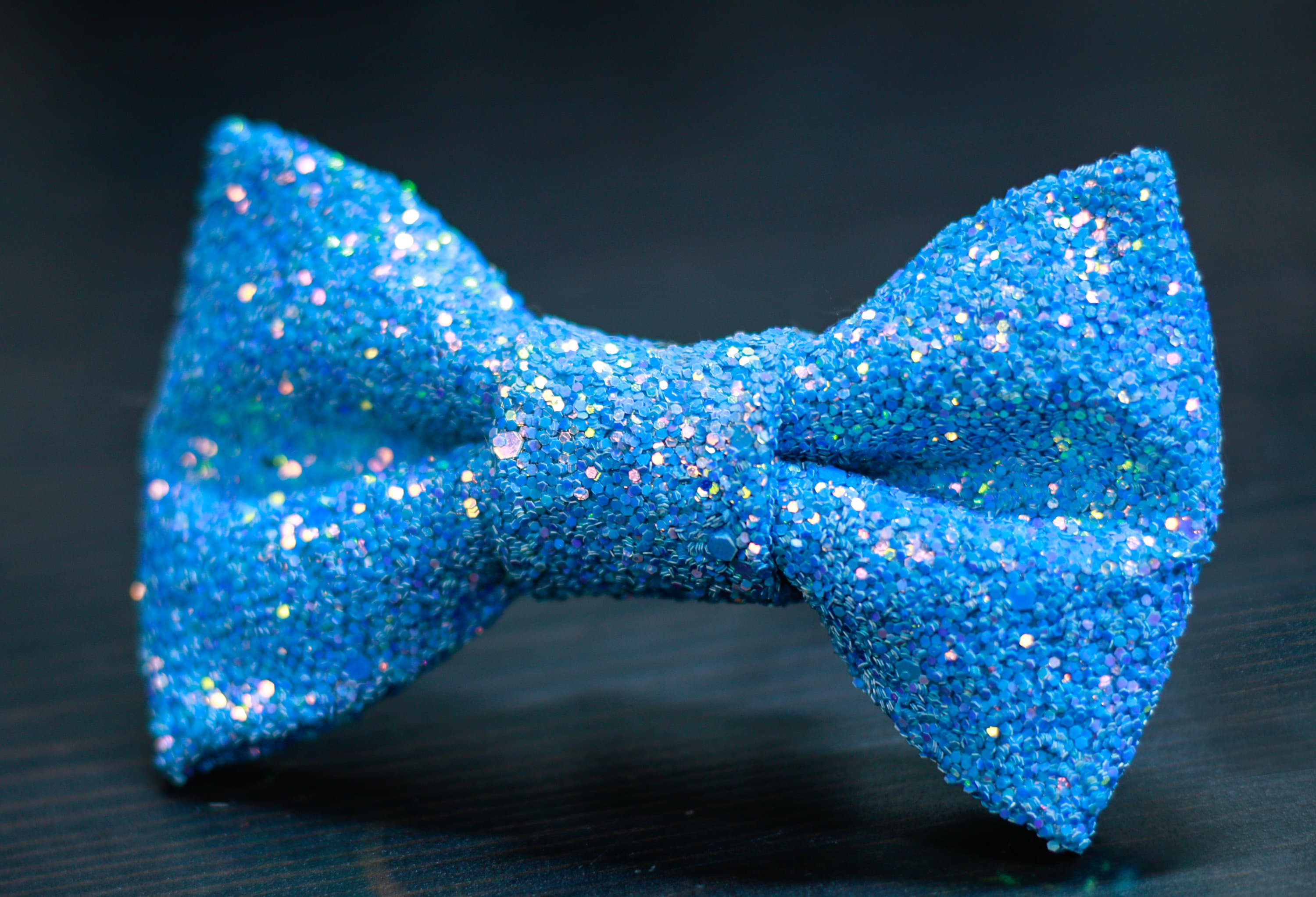 Iridescent Glitter Bow Tie Pastel Blue Prom Dress Bowtie