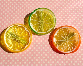 Kawaii citrus fruit hair clips