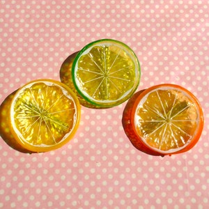 Kawaii citrus fruit hair clips