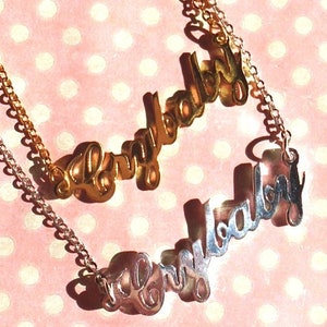 Cute Crybaby necklace in gold or silver image 1