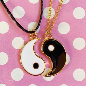 Large Yin Yang friendship necklace or keychain keyring bag charm