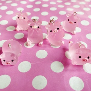 LONYOO Cute Pink Pig Earrings - Acrylic Dangle Earrings For Girls & Women (Hypoallergenic)