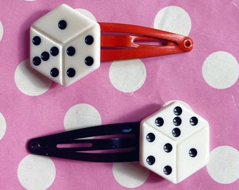 Funky dice hair clip