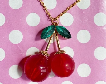Giant cherry necklace