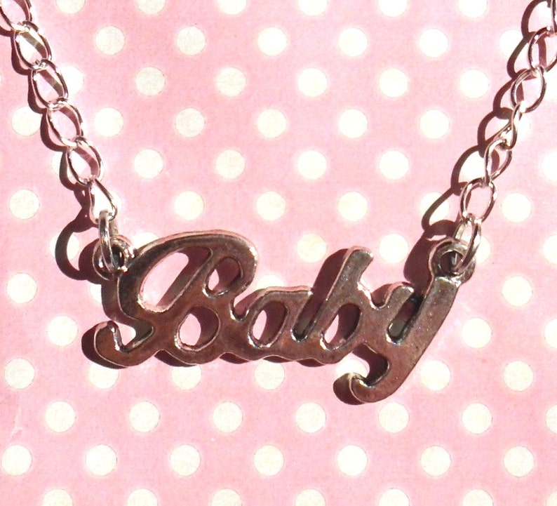 Cute Silver Baby Necklace Etsy UK