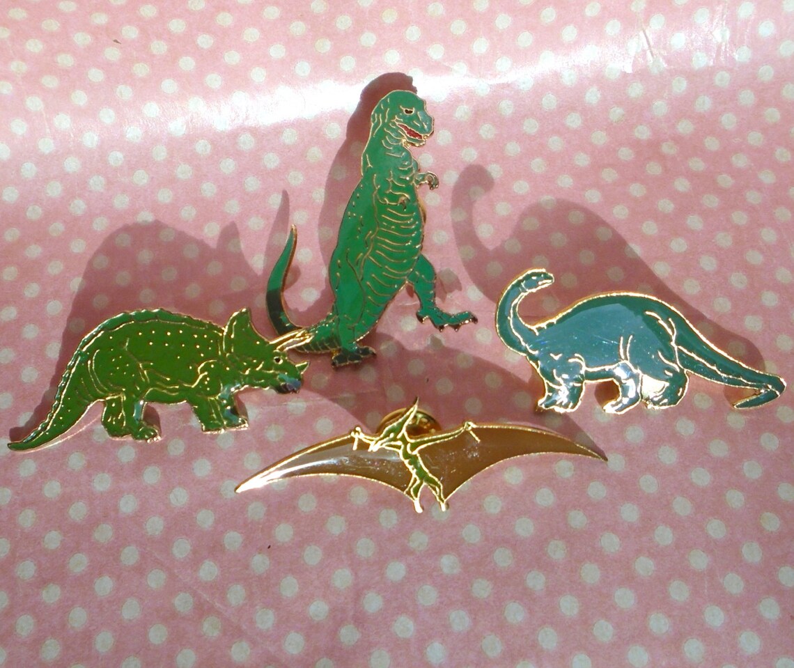 Vintage 80s dinosaur pins Etsy