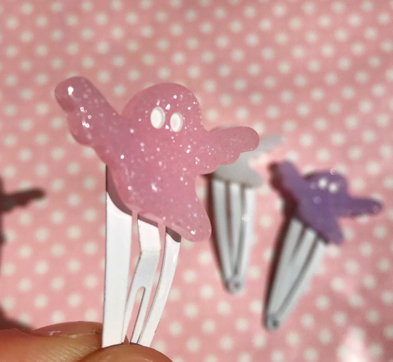 Creepy Cute Pastel Ghost Hair Clip in Pink Lilac or White Etsy