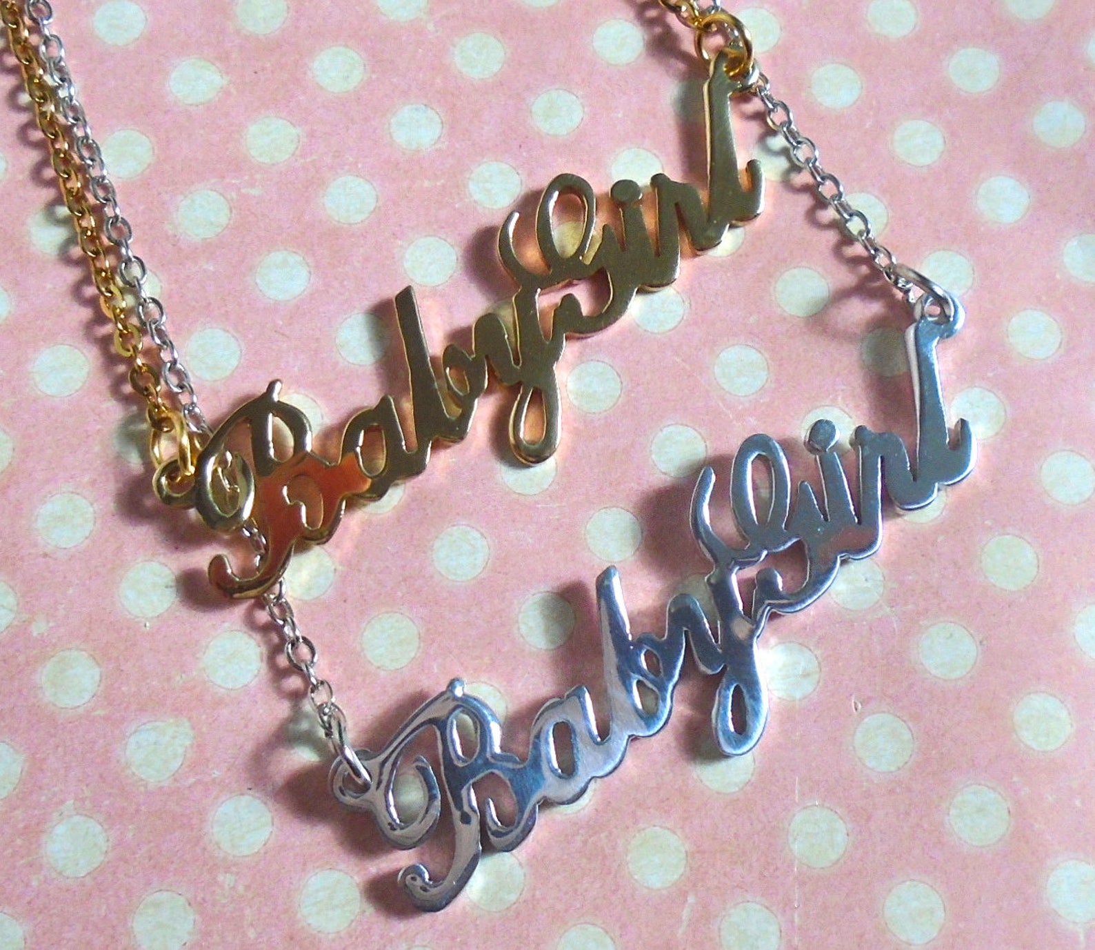 Cute Babygirl Necklace in Gold or Silver Etsy