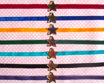 Gold star velvet choker in various colours