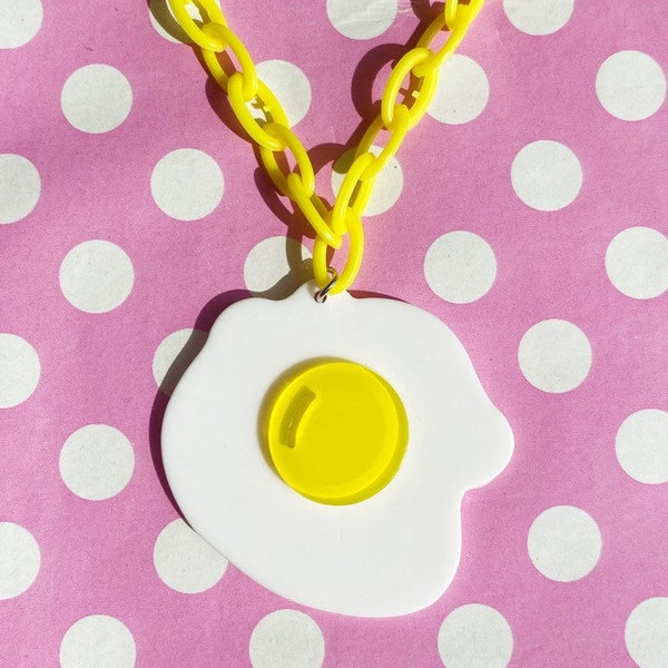 Funky fried egg necklace