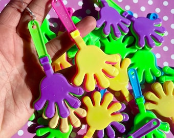 Funny hand clapper earrings hook stud or clip on