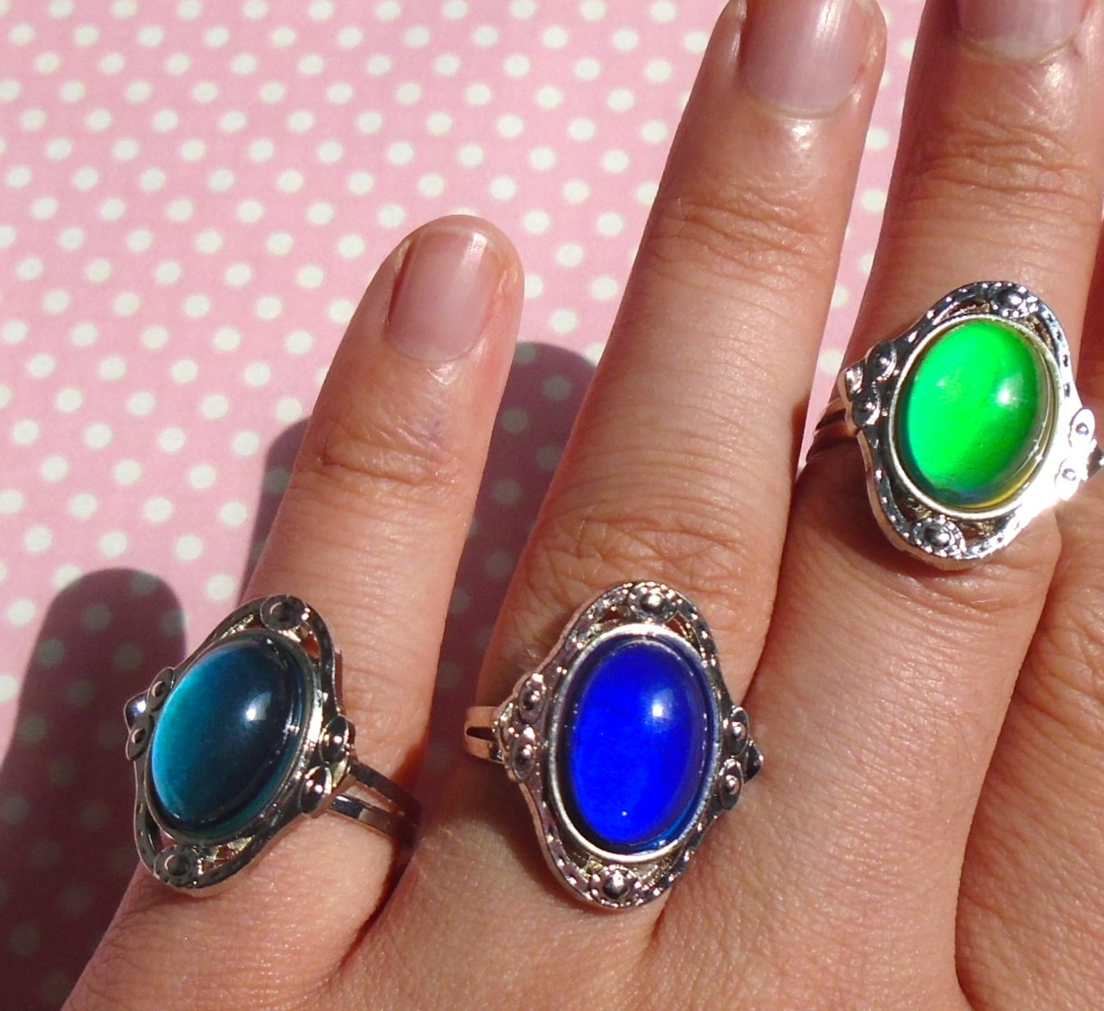 90s Ornate Gemstone Mood Ring Etsy