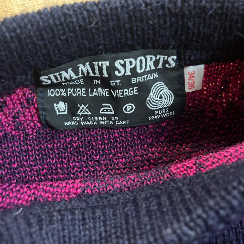 Vintage 1980s Frog Knit Jumper Pink Blue Size UK 8 10 US 4 6 Etsy