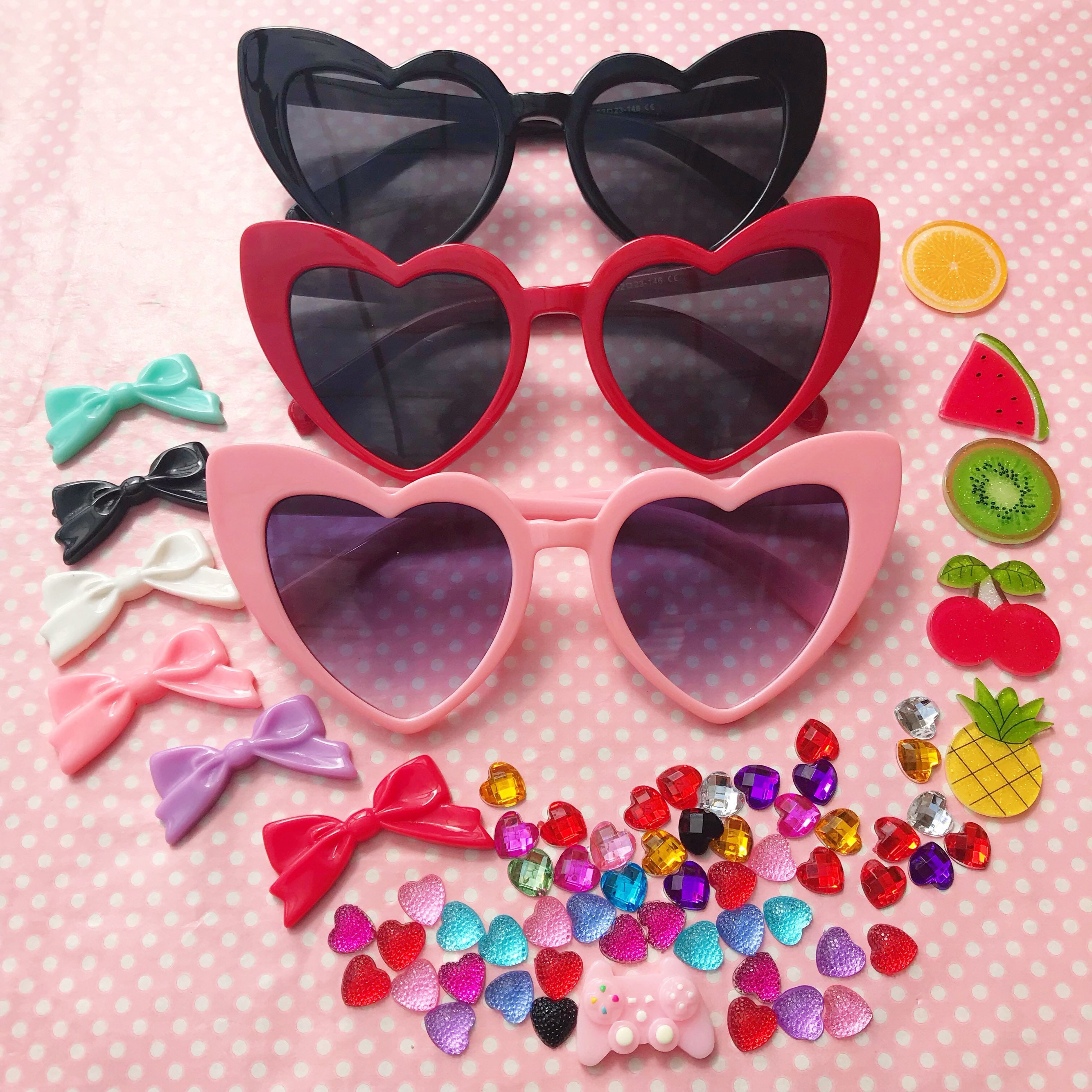 Y2k Sunglasses Rhinestone Heart - Etsy