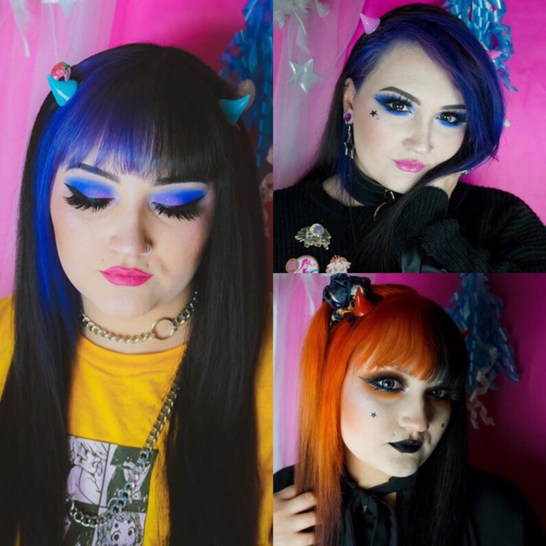 Cute Mini Resin Devil Horn Hair Clips in White Etsy