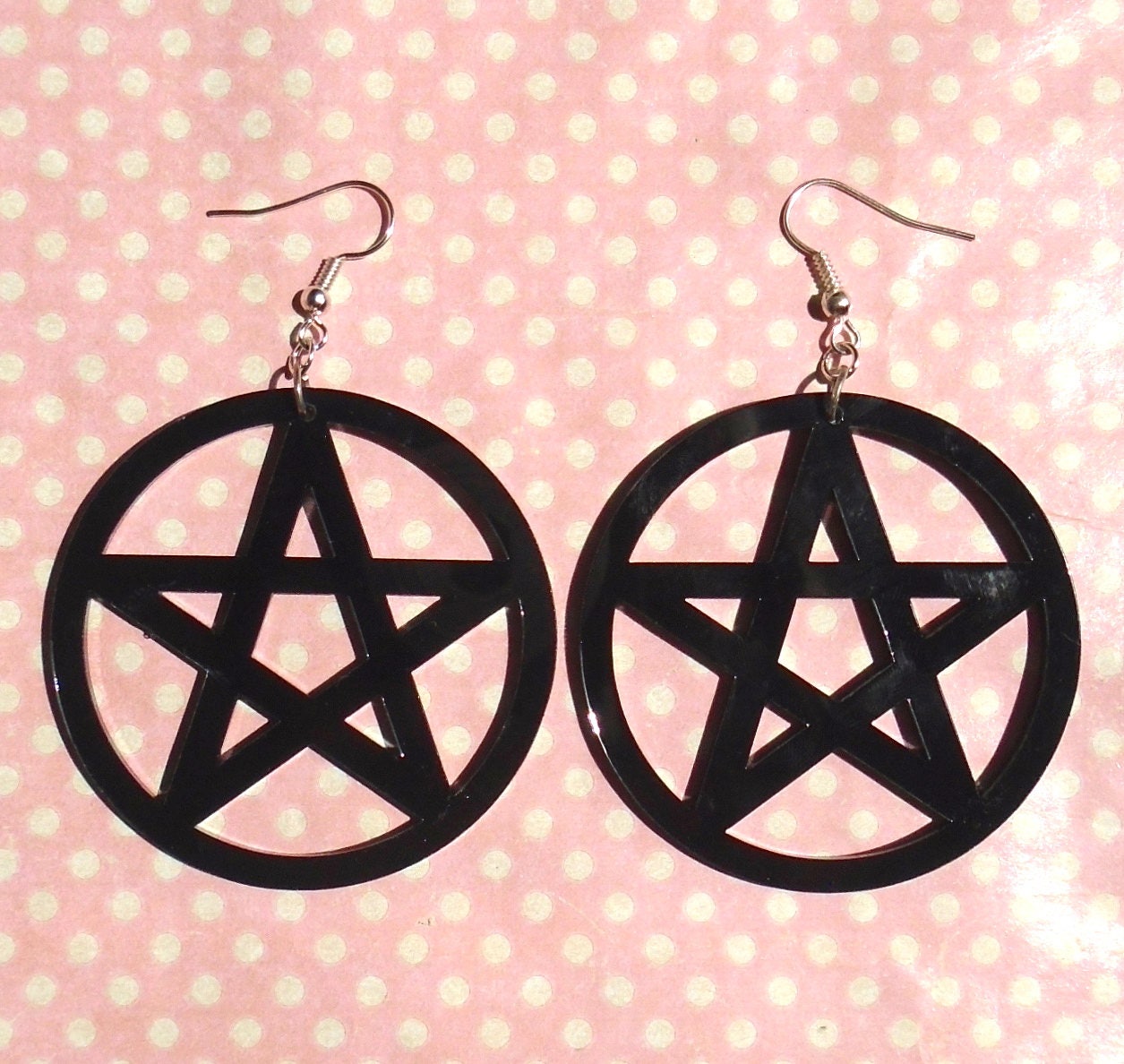 Black 2024 pentagram earrings
