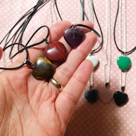 Heart shaped crystal sale necklace