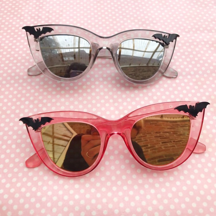 6 Colours Creepy Black Bat Sunglasses in Black and White Etsy