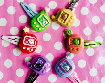 Kawaii cyber pet hair clip in Frog panda cat dog bear bunny rabbit decora kei