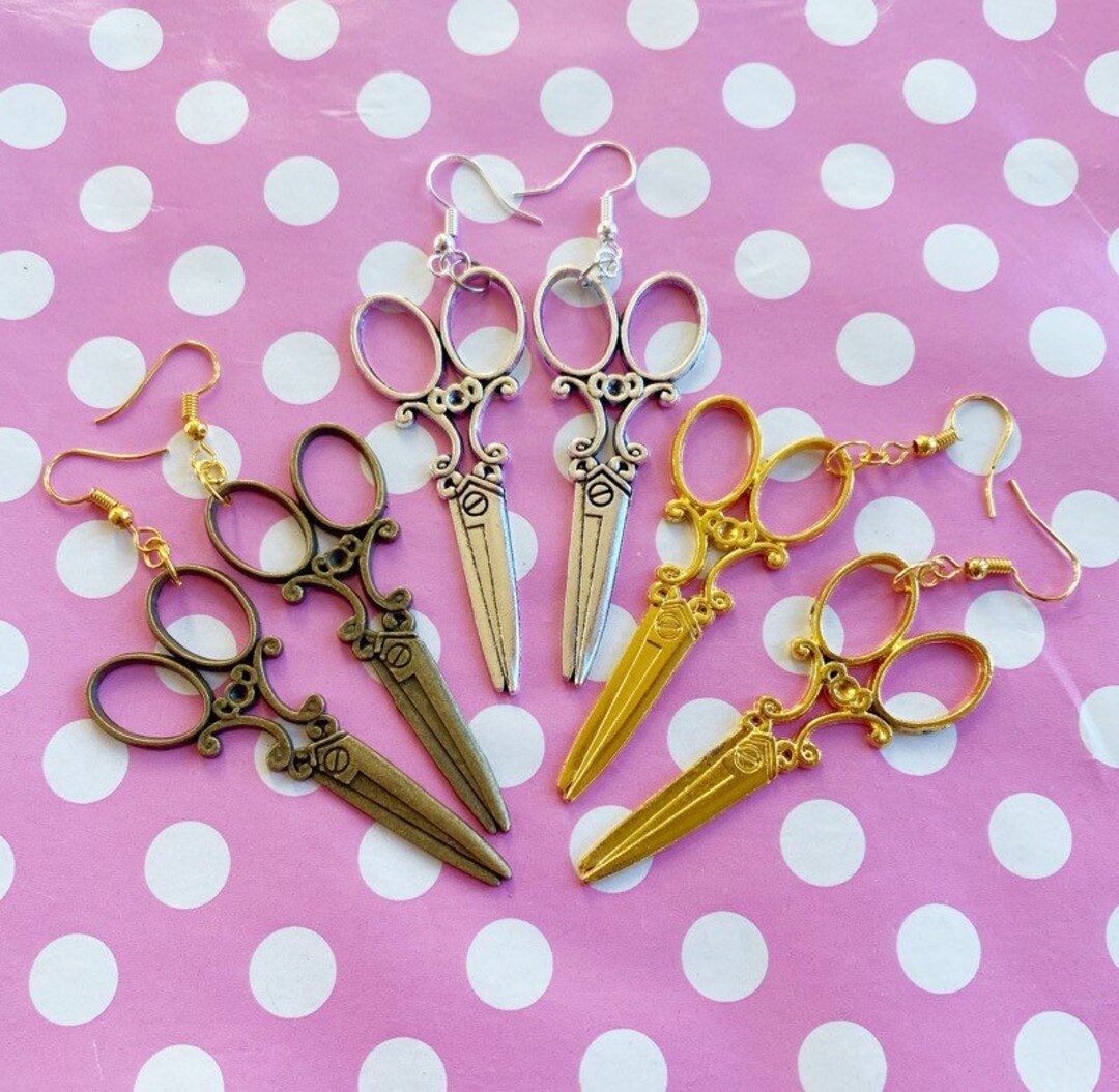Vintage Exaggerated Scissor Earrings main image 1