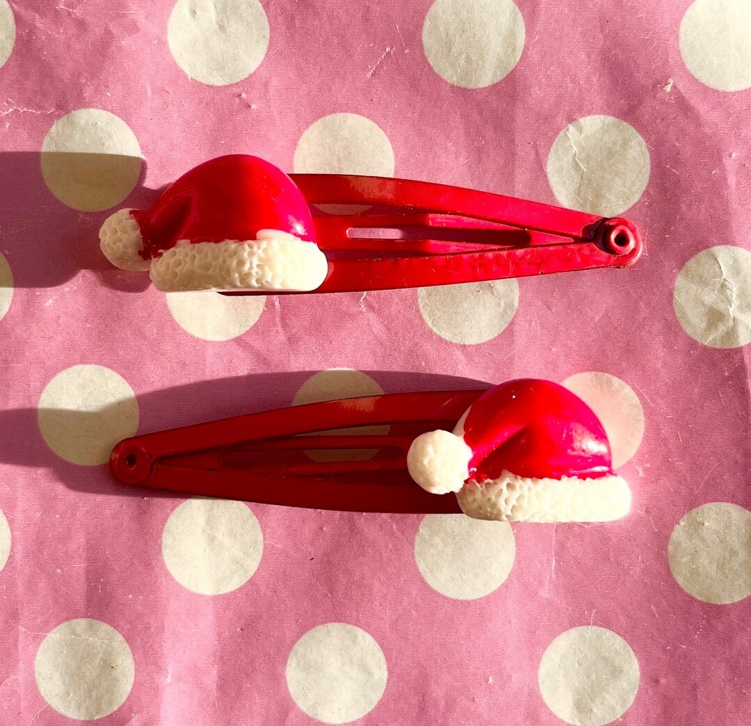 Cute Santa Hat Hair Clip Etsy
