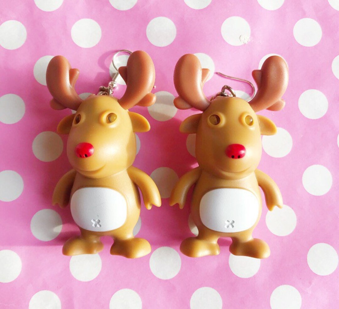 LAST PAIR Light up Reindeer or Santa Claus Earrings Hook Etsy