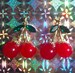 Giant cherry dangly earrings hooks stud or clip on 