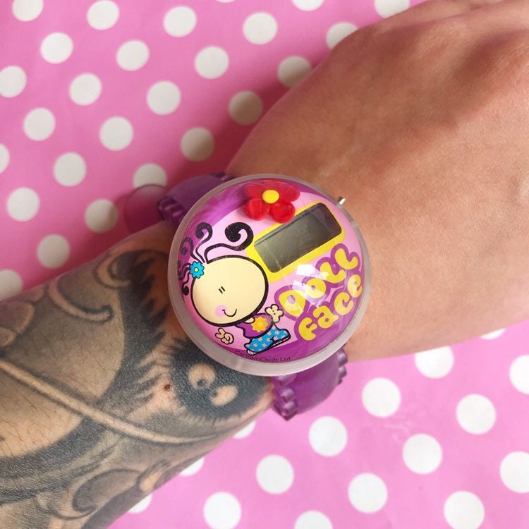 90s Bubblegum Doll Face Bubble Watch - Etsy