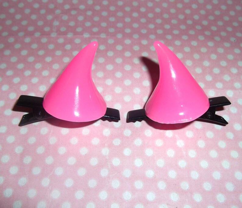 Cute Mini Resin Devil Horn Hair Clips in White Etsy