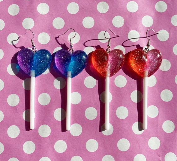 Heart shaped on sale lollipop earrings