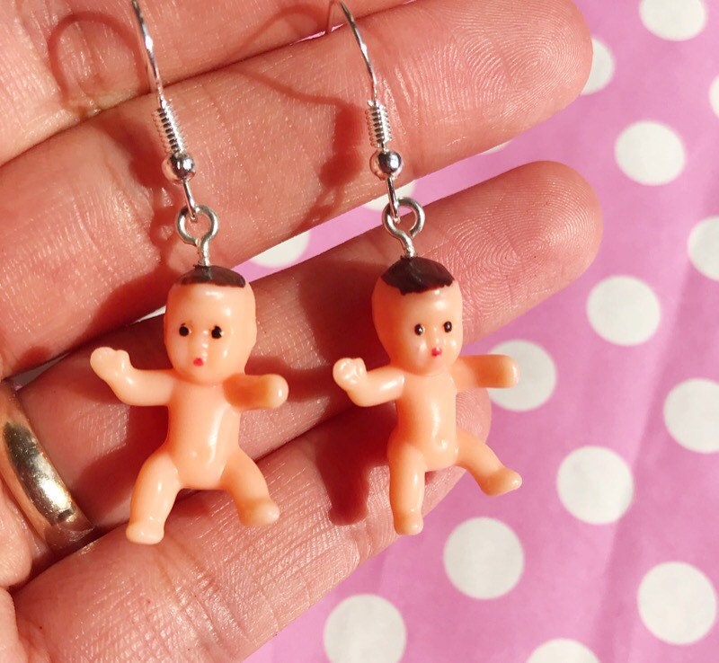 Creepy Baby Doll Earrings Hook Stud or Clip on in Gold or Etsy UK