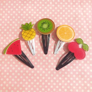 Kawaii glitter fruit hair clip